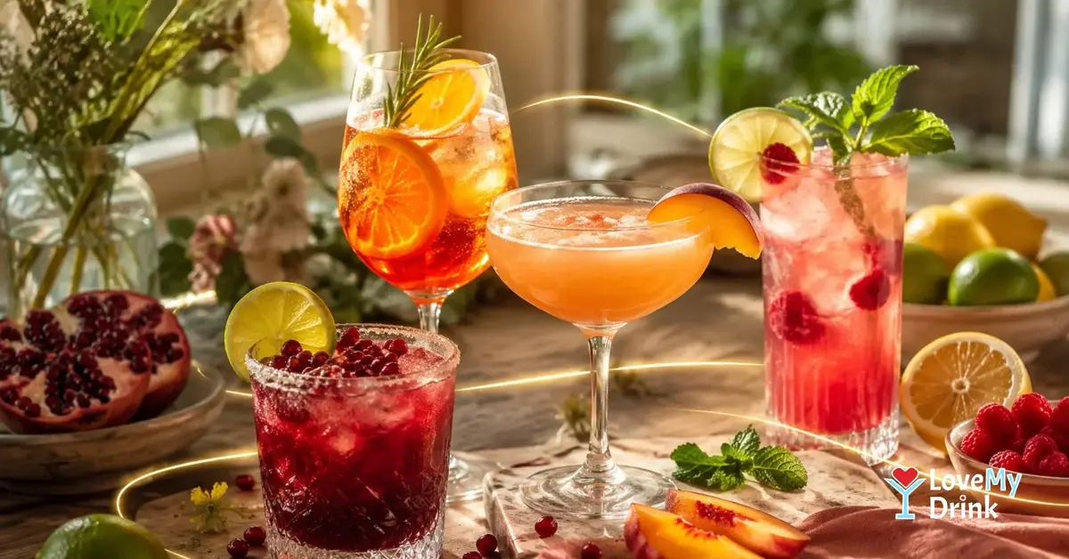 Fancy-looking easy cocktails on a home party table